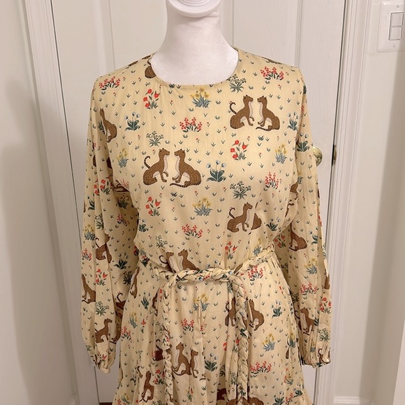 Rhode Ella Mini Dress Safari Animals Leopard Cheetah Meadow New Size Small - Picture 3 of 12